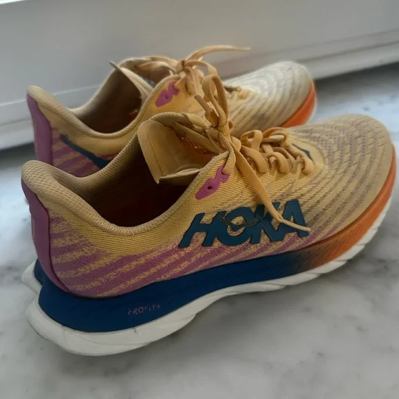 Hoka Mach 5 running Shoes in Yellow and Blue - Picture 6 of 7